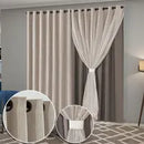 Cortina Sala Quarto Blecaute 2,80m x 2,60m Alt. Linho Bordado